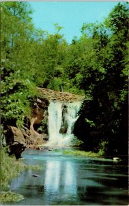 Marble Falls Hwy 7 Harrison Jasper Arkansas AR Waterfall Postcard Curteich VTG  