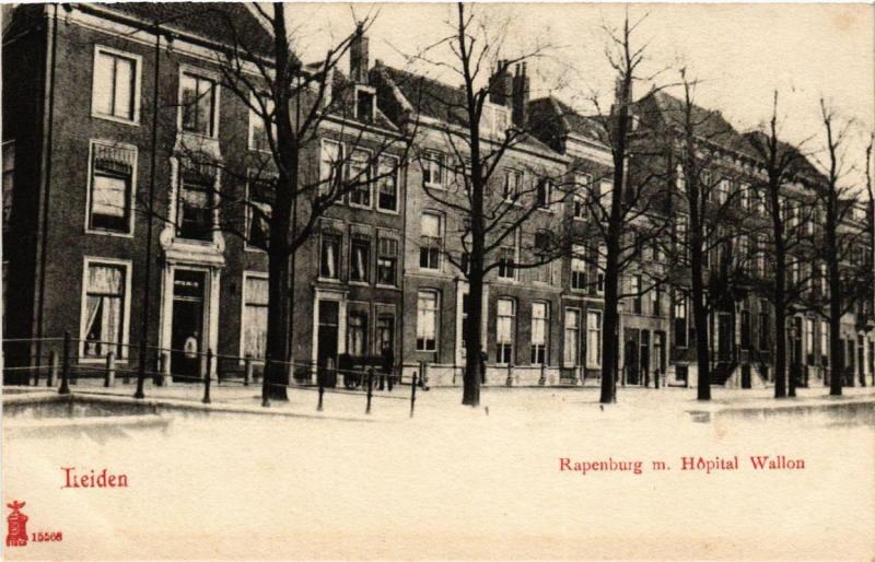 CPA AK LEIDEN Rapenburg m. Hopital Wallon NETHERLANDS (602033)