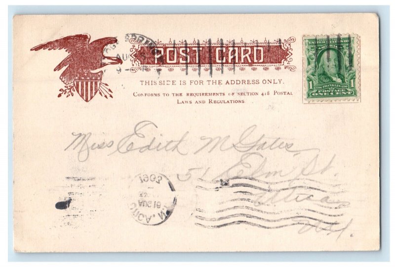 1903 Congress Hall, Saratoga Springs New York NY Posted Antique Postcard