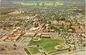Santa Clara, CA California  SANTA CLARA UNIVERSITY  Campus Aerial View  Postcard