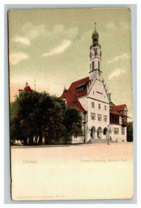 Vintage 1900's Curteich Postcard German Building Jackson Park Chicago Illinois