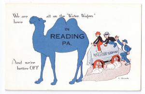 Reading PA Camel Comic Postcard Water Wagon A/S E. Weaver