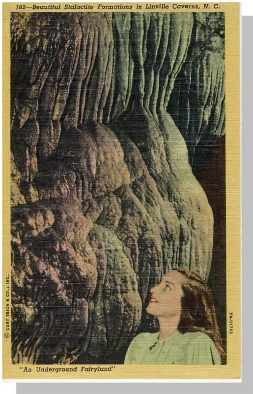 Linville Caverns Postcard, NC/North Carolina, Near Mint!