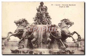 Old Postcard Lyon Fontaine Bartholdi erected in 1892