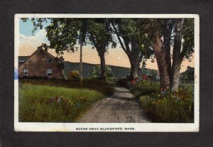 MA Scene Dirt Road House near Blandford Mass Massachusetts Postcard