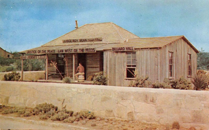 Judge Roy Bean Museum, Langtry, Texas Billiard Hall ca 1950s Vintage Postcard