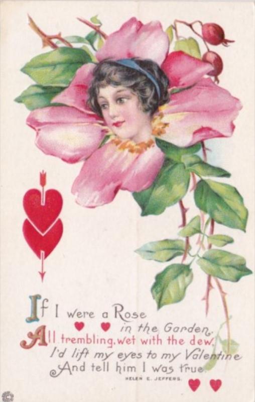 Valentine's Day Pink Rose With Lady's Face