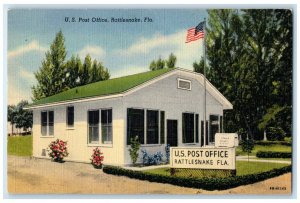 c1940 U.S. Post Office Exterior Building Rattlesnake Florida FL Vintage Postcard