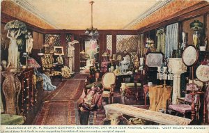 c1905 Advertising Postcard Showroom of Nelson Co. Interior Decorators Chicago IL