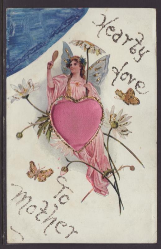 Hearty Love to Mother,Angel,Heart Postcard