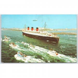 Postcard Queen Mary Long Beach California Nautical Cruise Liner 1967