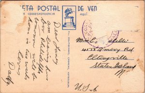 Vtg Caracas Venezuela Federal Building 1930s Linen Postcard