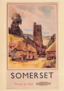 Somerset GWR Travel By Train British Rail Advertising Poster Postcard