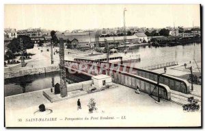 Old Postcard Saint Nazaire Perspective Portal Crane