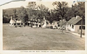 QUEBEC CANADA~MONT TREMBLANT LODGE~COTTAGES & INN~1943 REAL PHOTO POSTCARD