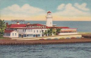 Florida Miami Beach Lighthouse Seafood Restaurant and Cocktail Lounge 1960 Cu...