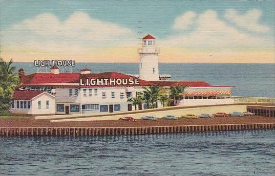 Florida Miami Beach Lighthouse Seafood Restaurant and Cocktail Lounge 1960 Cu...