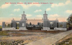 Bridgeport Connecticut c1910 Postcard Read memorial Gateway Mt. Grove Cemetery