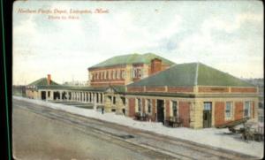 LIVINGSTON MT RR Train Station c1910 Postcard