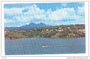 View from ship on Martinique and Mont Pelee,Martinique,West Indies,40-60s