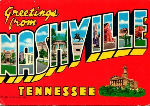 Tennessee Nashville Greetings Large Letter Reproduction