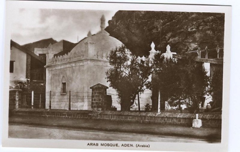 RPPC Postcard Arab Mosque Aden Yemen