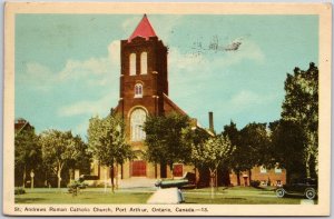 1923 St Andrews Roman Catholic Church Port Arthur Ontario Canada Posted Postcard