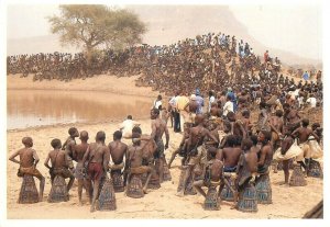 Mali fishing fishermen  community life Niger river postcard