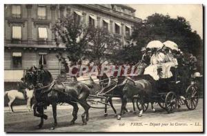 Old Postcard Horse Riding Equestrian Paris Depart for racing TOP