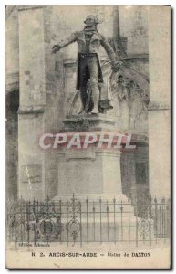 Old Postcard Arcis sur Aube Statue of Danton