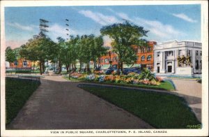 Charlottetown Prince Edward Island PEI Public Square Vintage Postcard