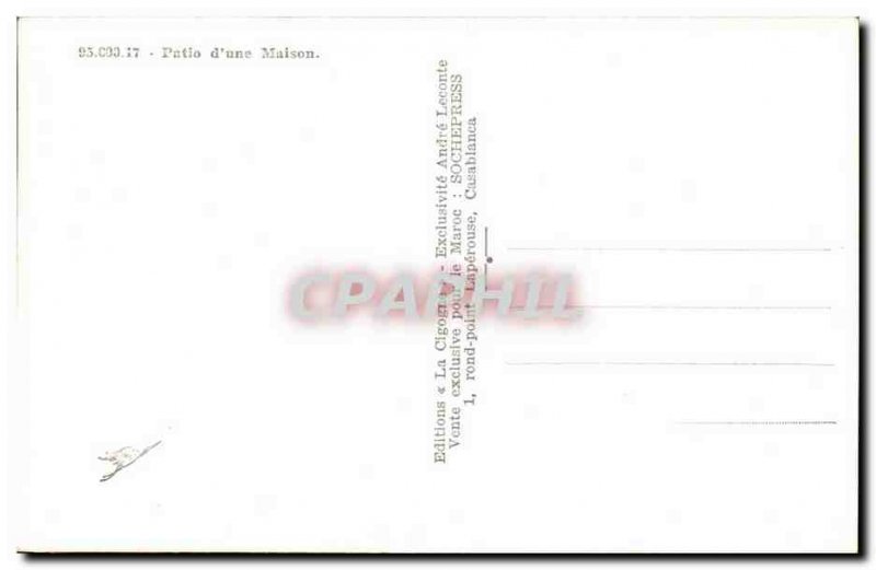 Old Postcard Patio d & # 39A House Morocco