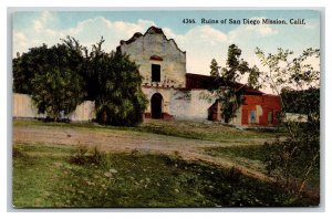 Mission Basilica San Diego de Alcala Ruins San Diego California DB Postcard O14