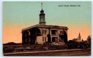 MADERA, CA California ~ Street View of COURT HOUSE  c1910s  Postcard