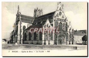 Old Postcard Brou Church Bourg The Facade