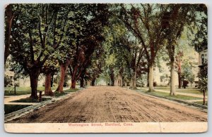 Hartford Connecticut~Washington Street~Residential Area~Trees Line Street~c1910