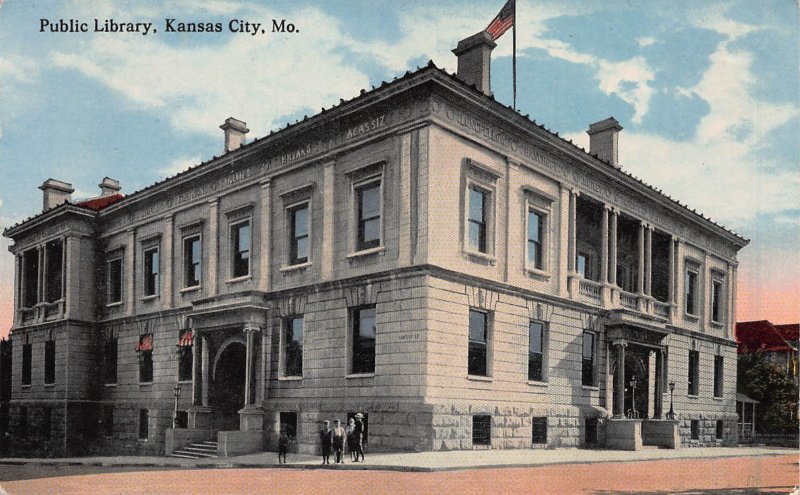 Public Library, Kansas City, Missouri, Early Postcard, Unused