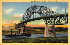 Massachusetts Cape Cod Bridge Over The Cape Cod Canal At Sagamore 1948 Curteich