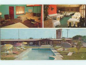 Unused 1950's OLD CARS & SIESTA MOTEL & RESTAURANT Laredo Texas TX u4578