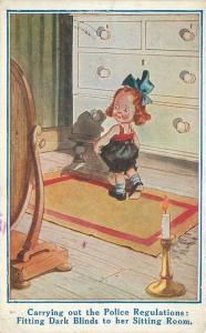 Comic Humor 1913 Little Girl Dressing Room Postcard 12713