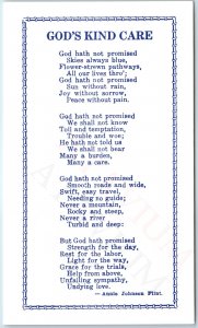 c1910s Gods Kind Care Spiritual Poem Annie Johnson Flint Postcard Faith A262