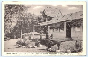 OTTAWA, Quebec Canada ~ GREEN VALLEY RESTAURANT  1946 Roadside Postcard