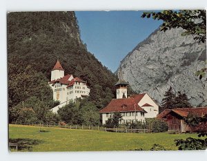 Postcard Schloss und Kirche Wimmis, Switzerland