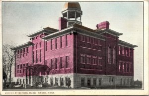 Vtg Caney Kansas KS McKinley School Building Hand Tinted 1908 Postcard