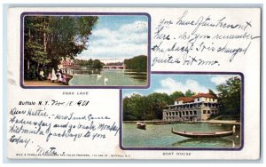 1901 Park Lane And Boat House View Buffalo New York NY Posted Antique Postcard