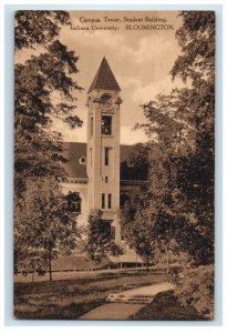 1914 Campus Tower Student Building Indiana University Bloomington IN Postcard