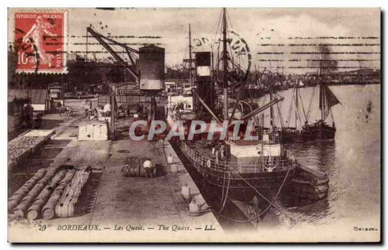 Bordeaux - The Boat Docks - Old Postcard