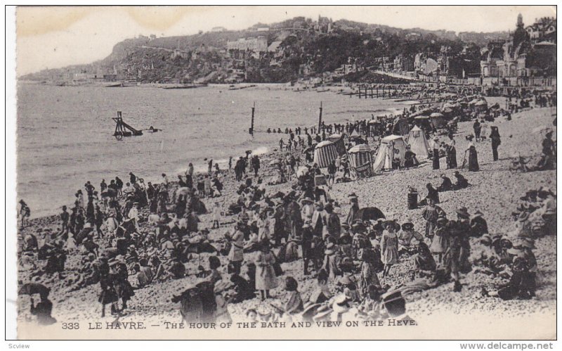 LE HAVRE, Seine Maritime, France, 1900-1910's; The Hour Of The Bath And View ...