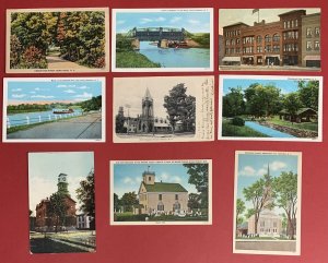 Herkimer, New York, Lot of 9 Different Postcards, Circa 1906-1930's