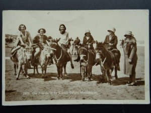 Lincolnshire MABLETHORPE Donkey Rides on Beach c1930s RP Postcard